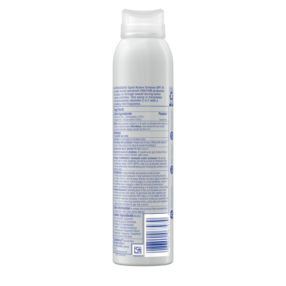 Neutrogena Sport Active Defense Sunscreen Spray SPF 70 in a beach setting