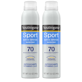 Neutrogena Sport Active Defense Sunscreen Spray SPF 70 twin pack front view