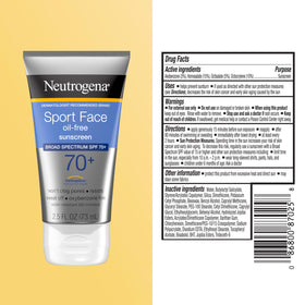 Neutrogena Sport Face Sunscreen Lotion SPF 70+ water-resistant demonstration