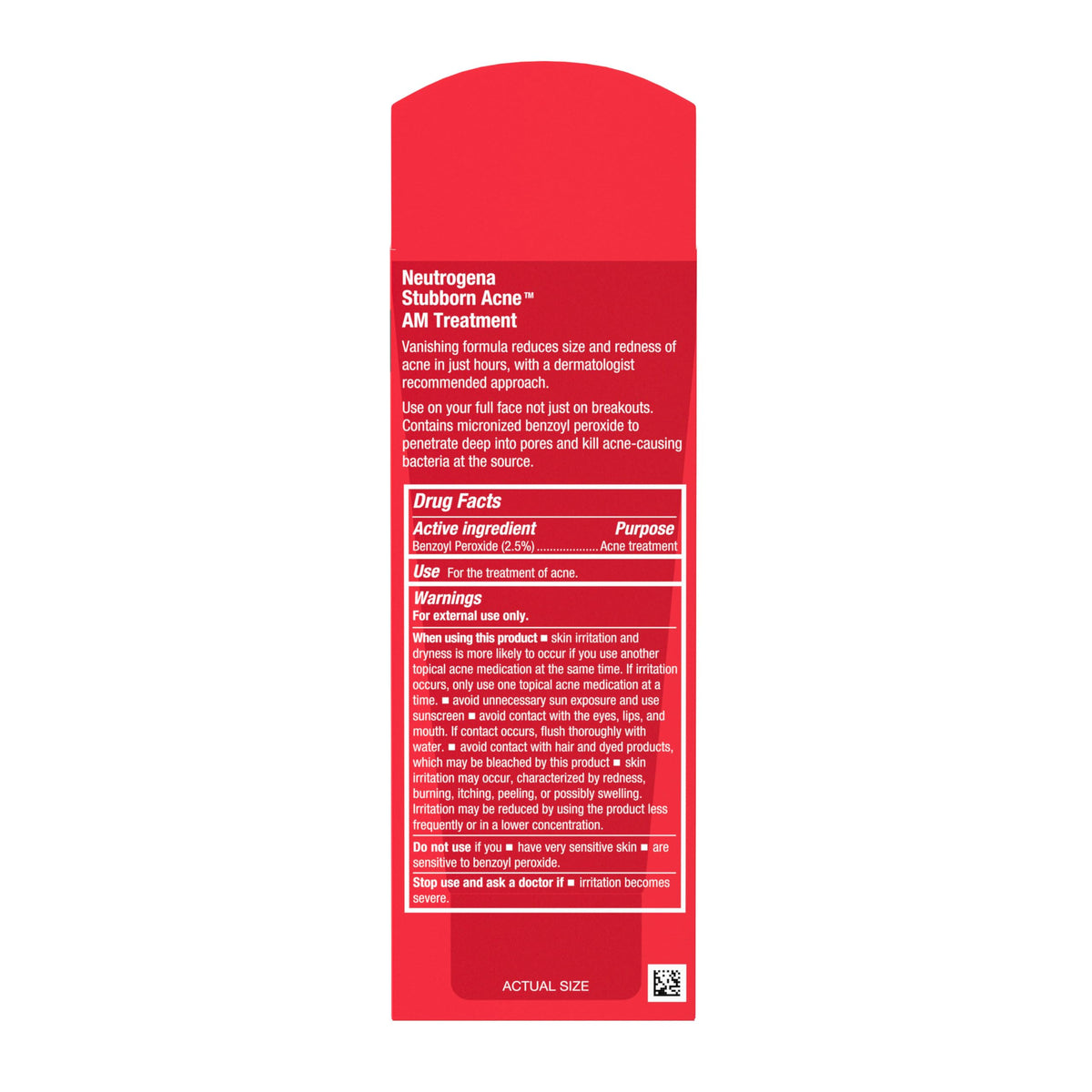 Neutrogena Stubborn Acne AM ingredients list