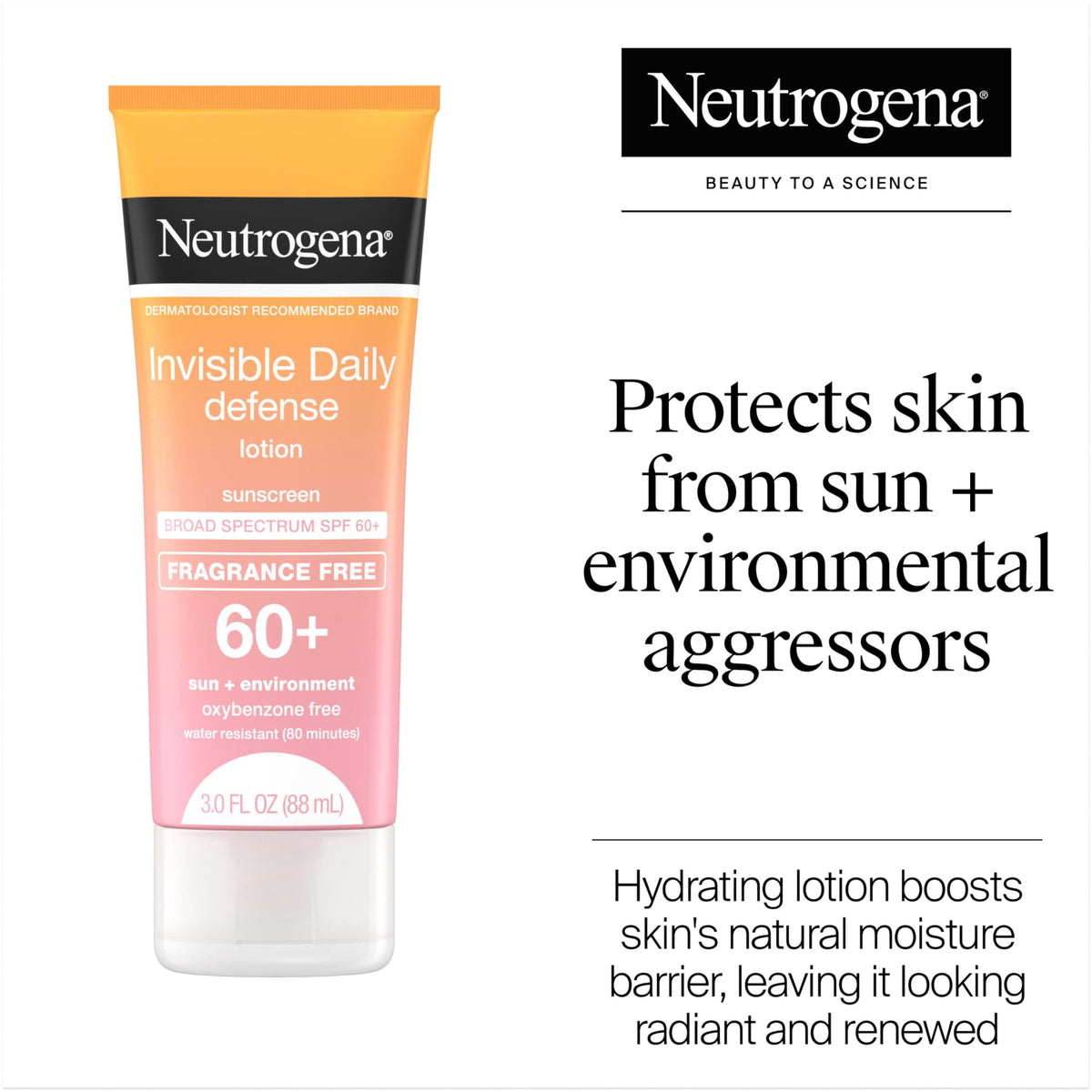Neutrogena sunscreen showing clear application on skin
