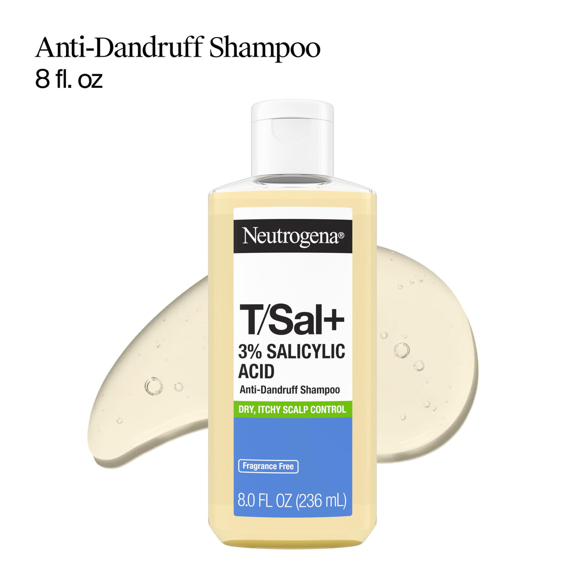 Neutrogena T/Sal+ Anti-Dandruff Shampoo bottle side view