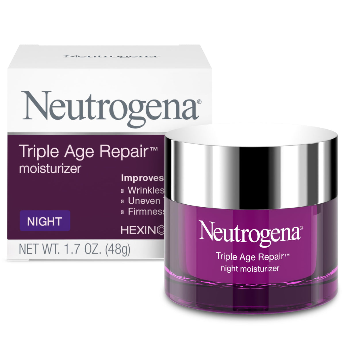 Neutrogena Triple Age Repair Night Face Moisturizer 1.7 oz front view