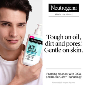 Neutrogena Ultra Gentle Foaming Facial Cleanser lather on hand