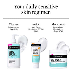 Neutrogena Ultra Gentle Foaming Facial Cleanser on bathroom counter