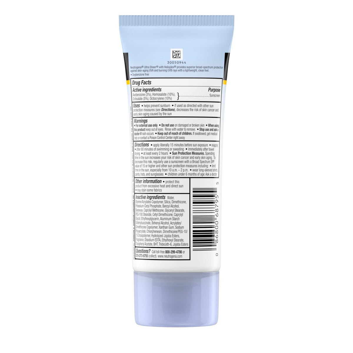 Neutrogena Ultra Sheer Dry-Touch Sunscreen 3 fl oz packaging details