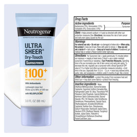 Neutrogena Ultra Sheer Dry Touch Sunscreen Lotion Max SPF 100+ 3 oz texture close-up