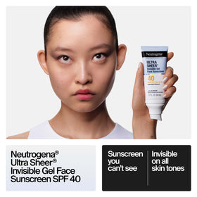 Neutrogena Ultra Sheer Invisible Gel Face Sunscreen SPF 40 back view