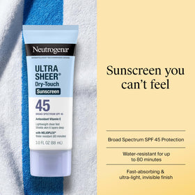 Neutrogena Ultra Sheer Sunscreen Lotion SPF 45 back view