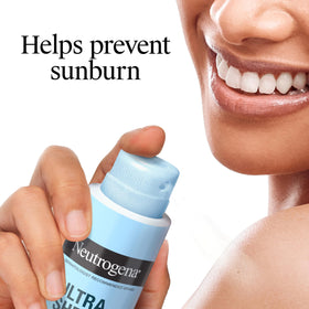 Neutrogena Ultra Sheer Sunscreen Spray SPF 45 application on skin