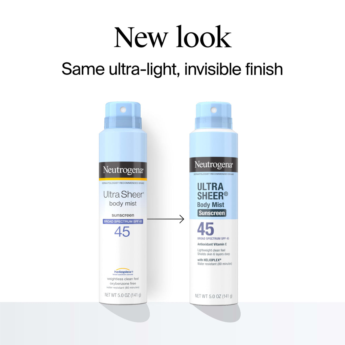 Neutrogena Ultra Sheer Sunscreen Spray SPF 45 back view