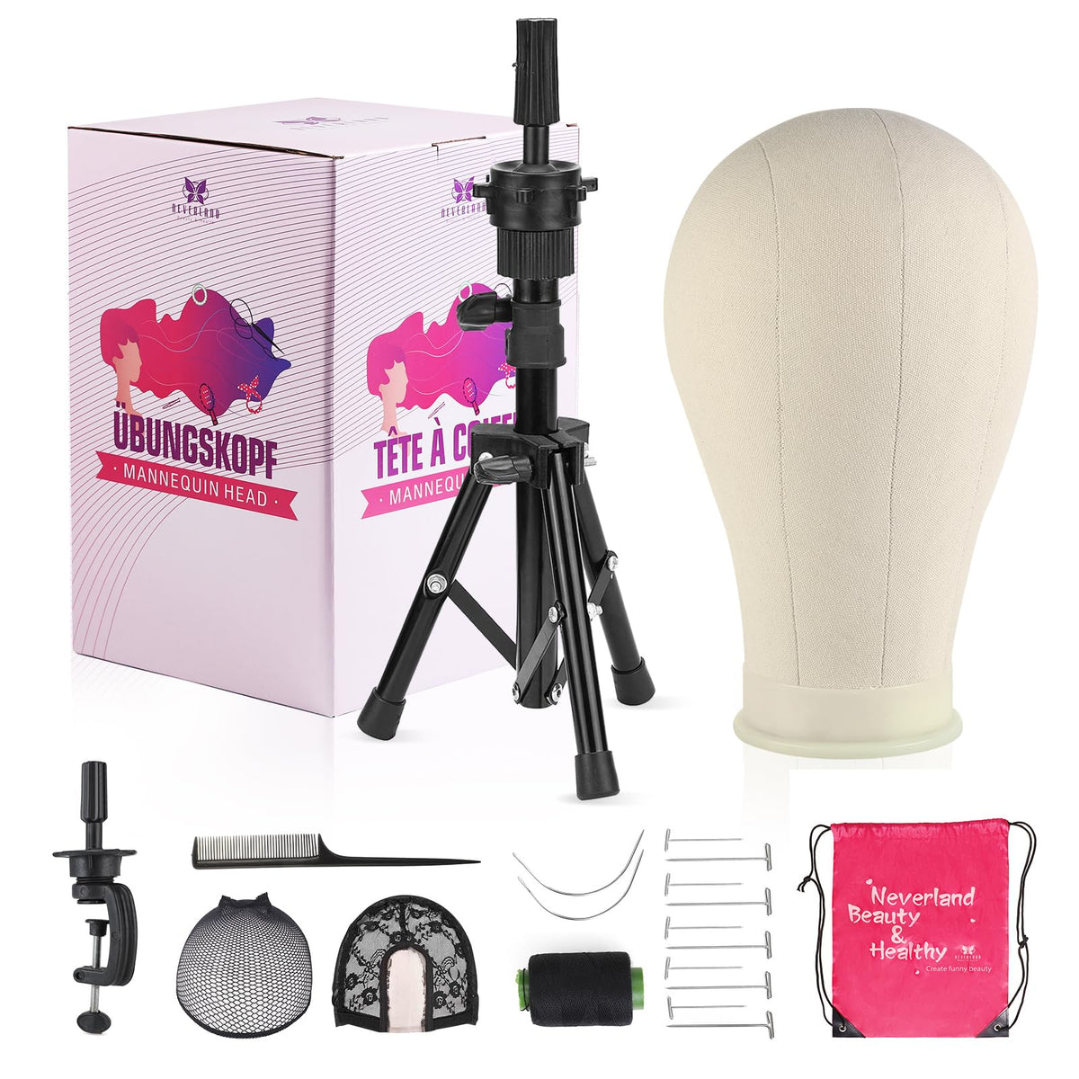 Neverland Beauty & Health 22 Inch Wig Stand front view