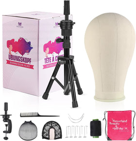 Neverland Wig Stand with Tripod front view