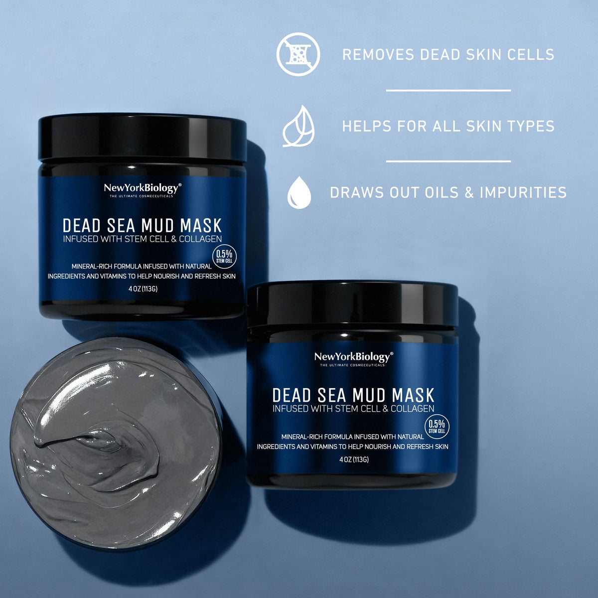 NEW YORK BIOLOGY Dead Sea Mud Mask application on skin