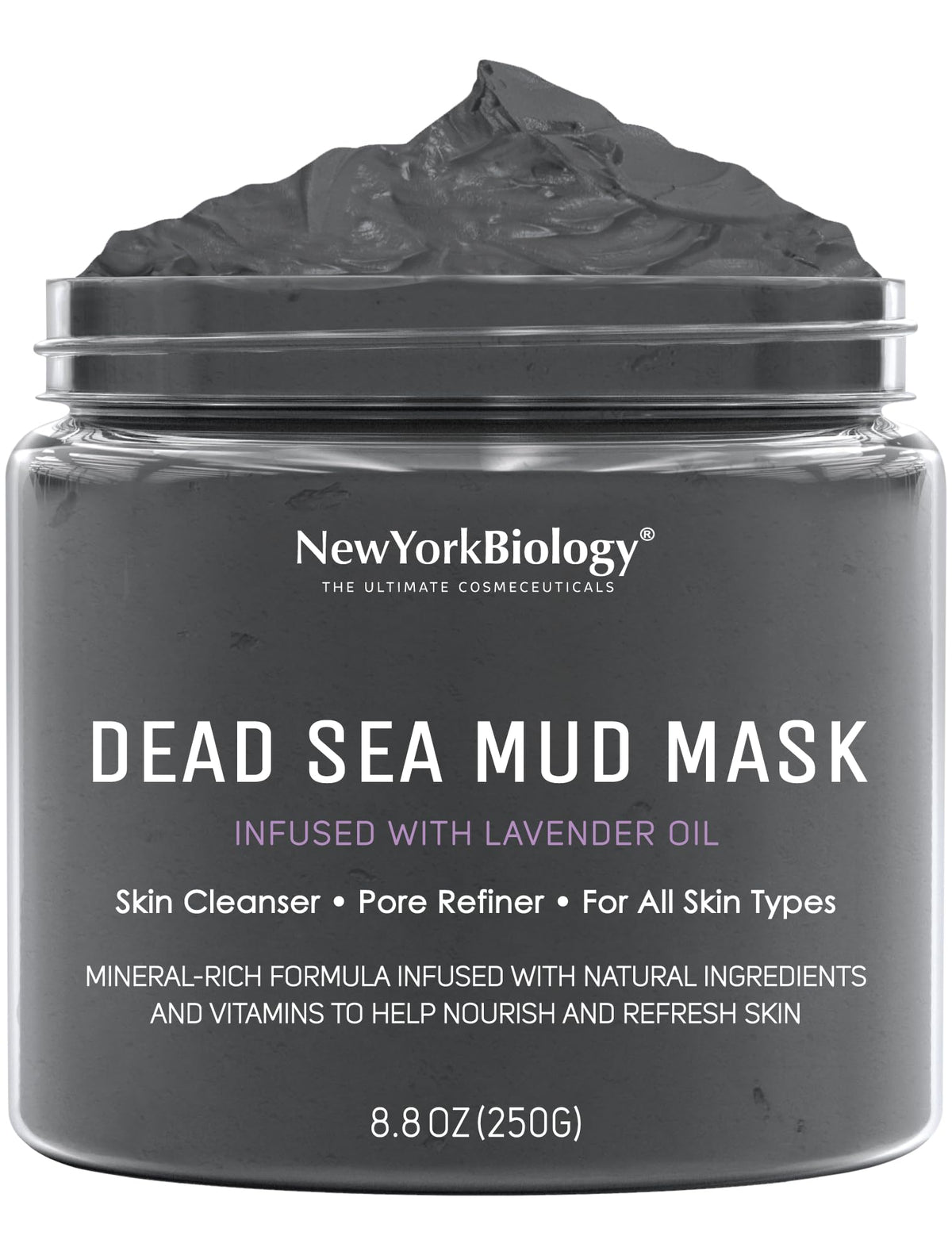 NEW YORK BIOLOGY Dead Sea Mud Mask Lavender front view 8.8 oz