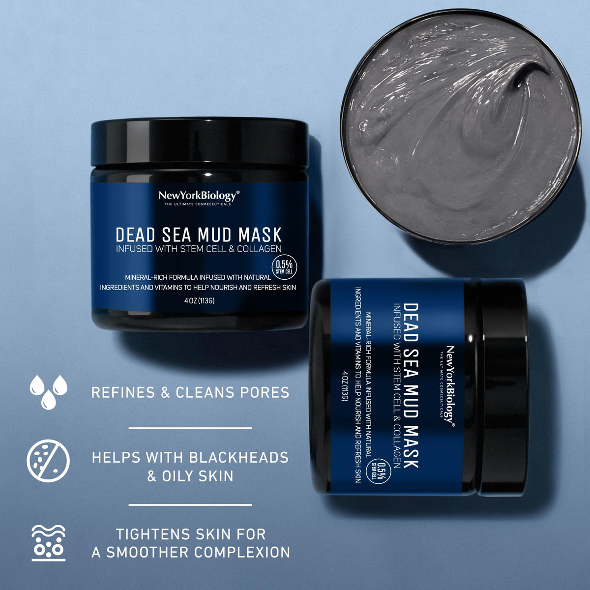 NEW YORK BIOLOGY Dead Sea Mud Mask texture close-up
