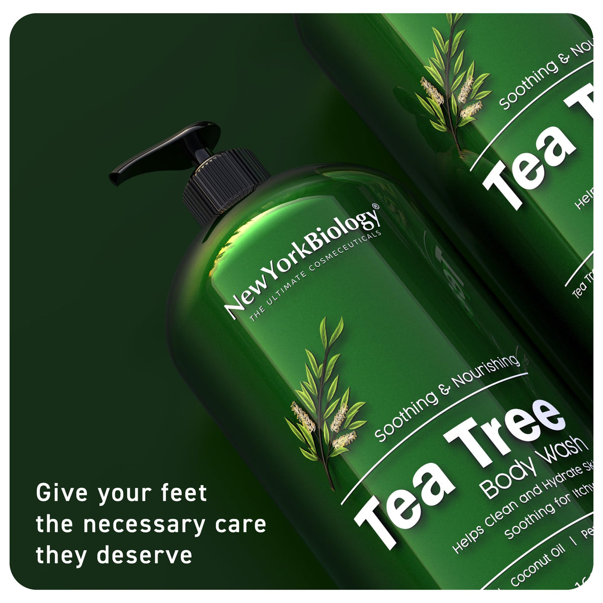 NEW YORK BIOLOGY Tea Tree Body Wash back view with ingredient details