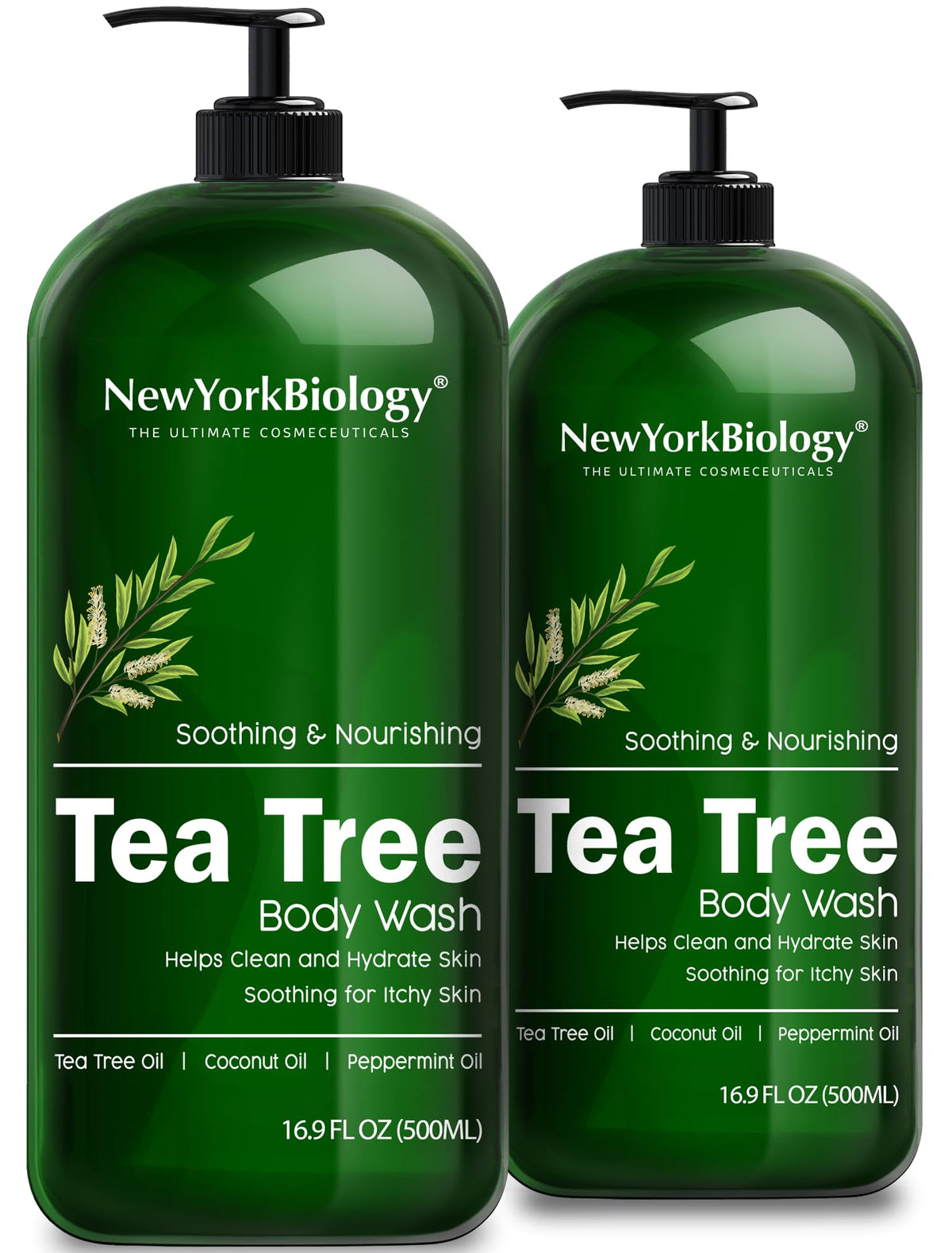 NEW YORK BIOLOGY Tea Tree Body Wash front view, 16.9 Fl Oz