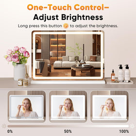 NEWBULIG LED Vanity Mirror displaying warm lighting
