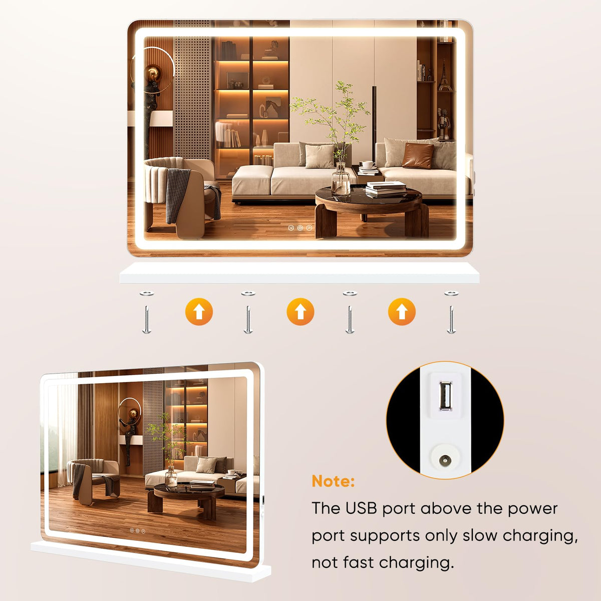 NEWBULIG LED Vanity Mirror with natural daylight setting