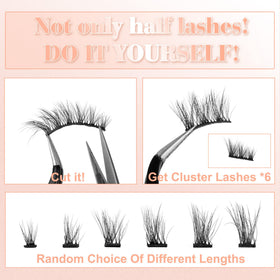 Newcally Half Lashes cut into clusters for DIY application