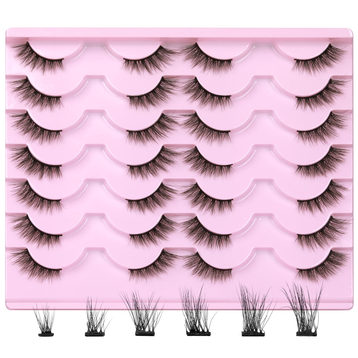 Newcally Half Lashes front view showcasing natural cat eye style