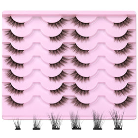 Newcally Half Lashes front view showcasing natural cat eye style