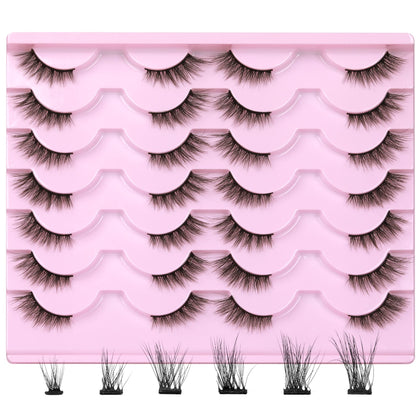 Newcally Half Lashes front view showcasing natural cat eye style