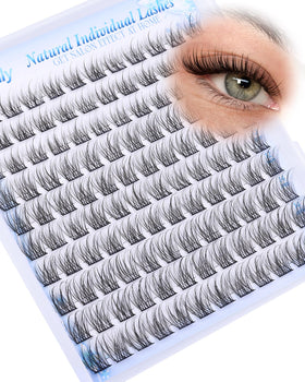 Newcally Natural Lash Clusters C-Curly 10-14mm front view