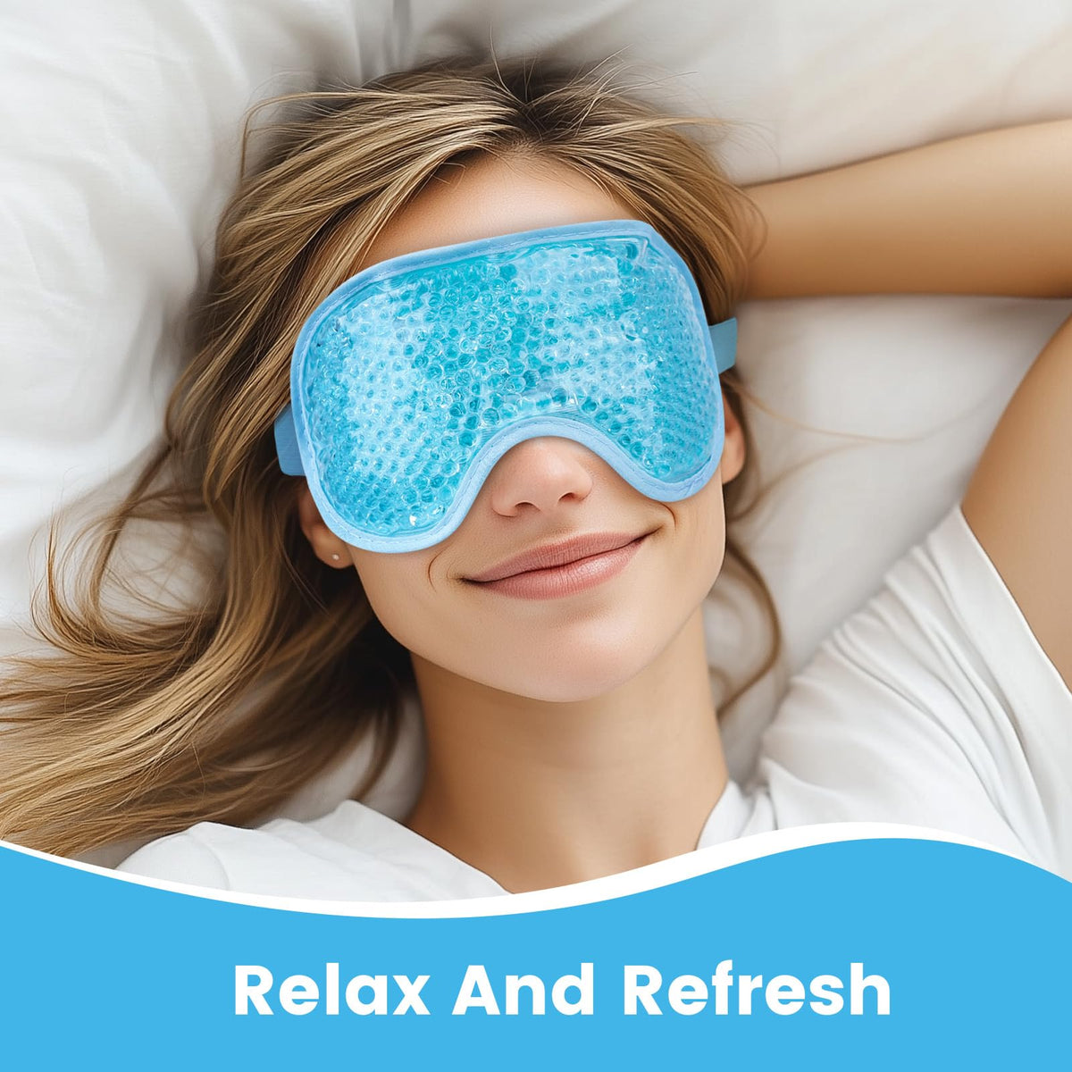 NEWGO Cooling Eye Mask adjustable strap detail