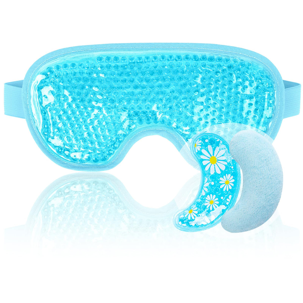 NEWGO Cooling Eye Mask front view in blue