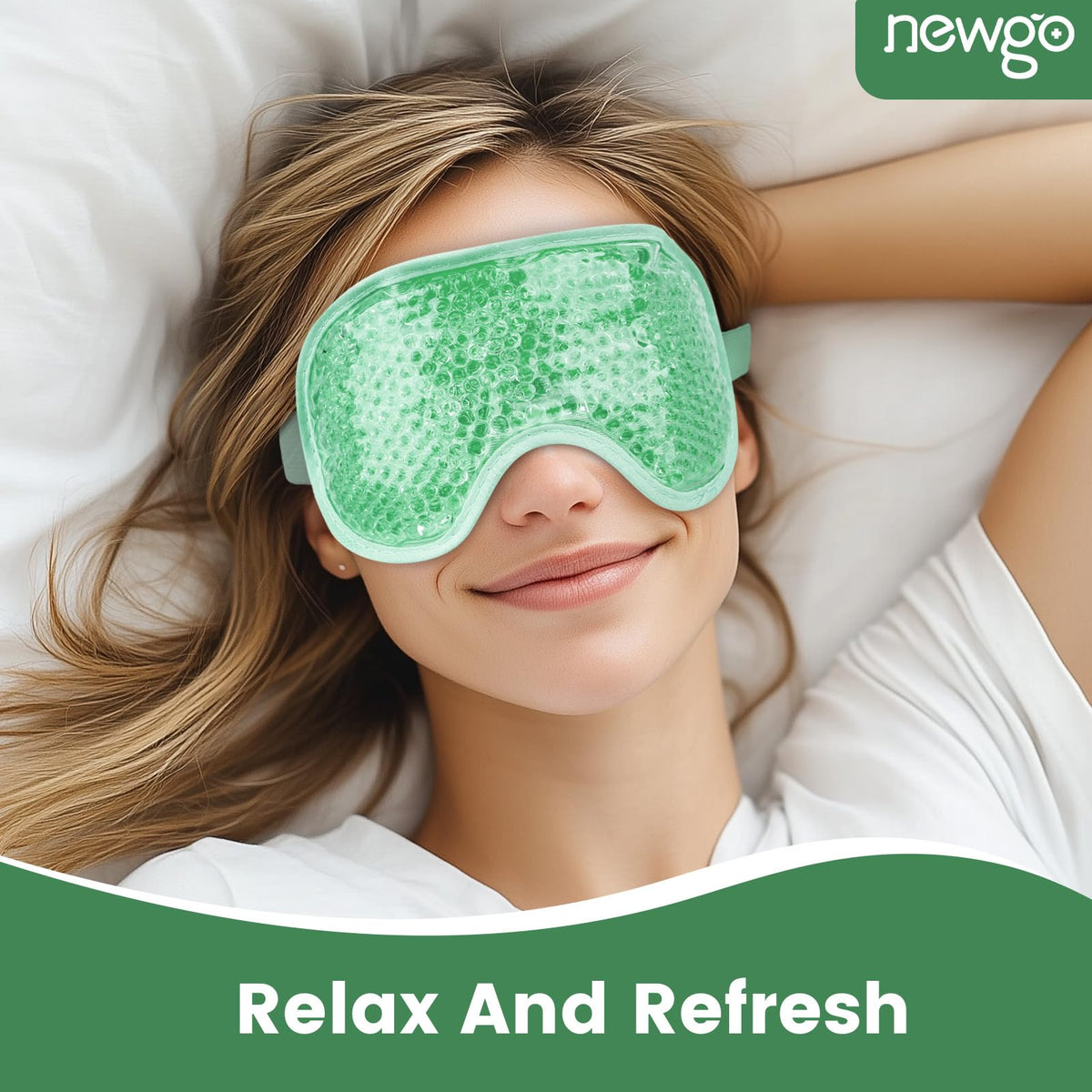 NEWGO Cooling Eye Mask in resealable storage bag