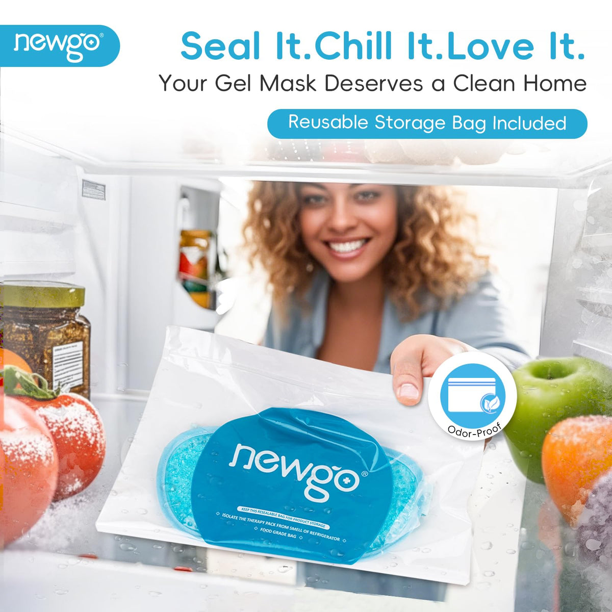 NEWGO Cooling Eye Mask with resealable storage bag