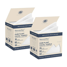 Nexusoftex Premium Disposable Face Towels front view in magnetic closure box