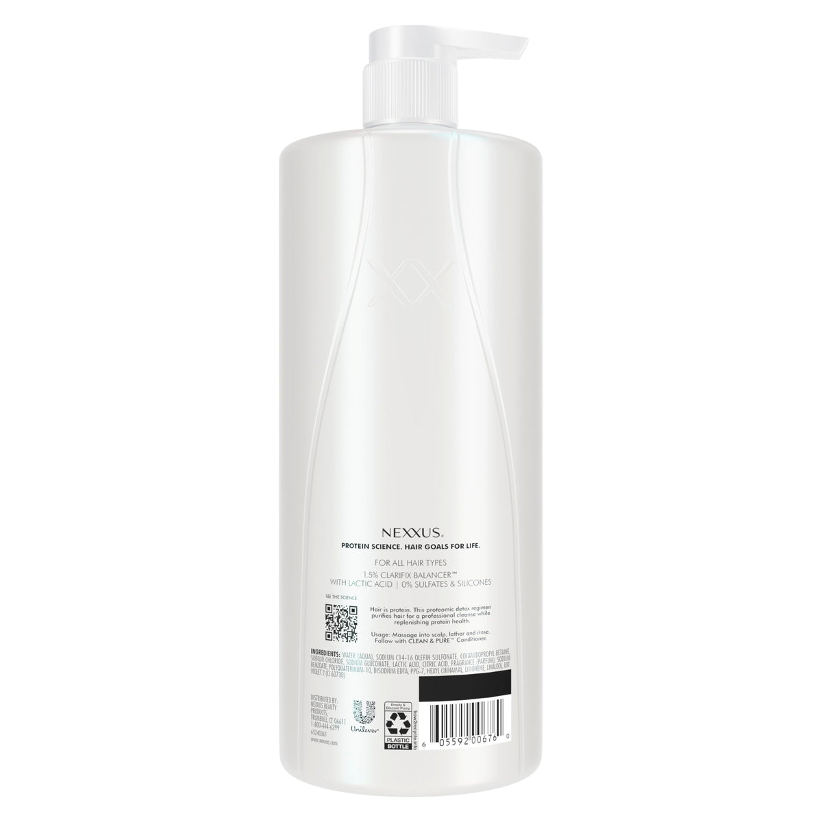 Nexxus Clean & Pure Detox Shampoo bottle side view