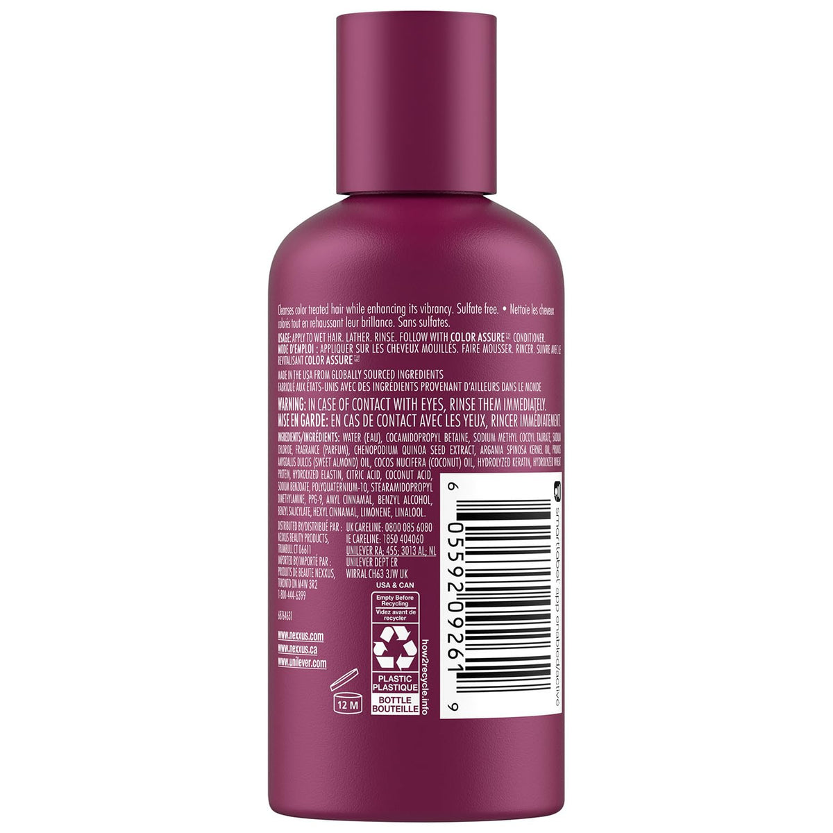 Nexxus Color Assure Shampoo 3-Pack showing individual 3 oz bottles