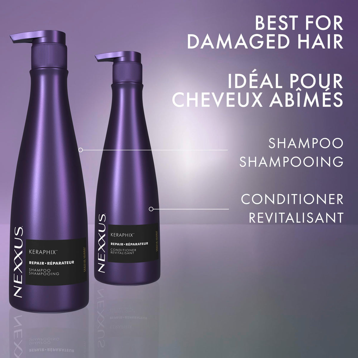 Nexxus KERAPHIX Conditioner application on hair