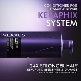 Nexxus KERAPHIX™ Conditioner with a towel and hairbrush