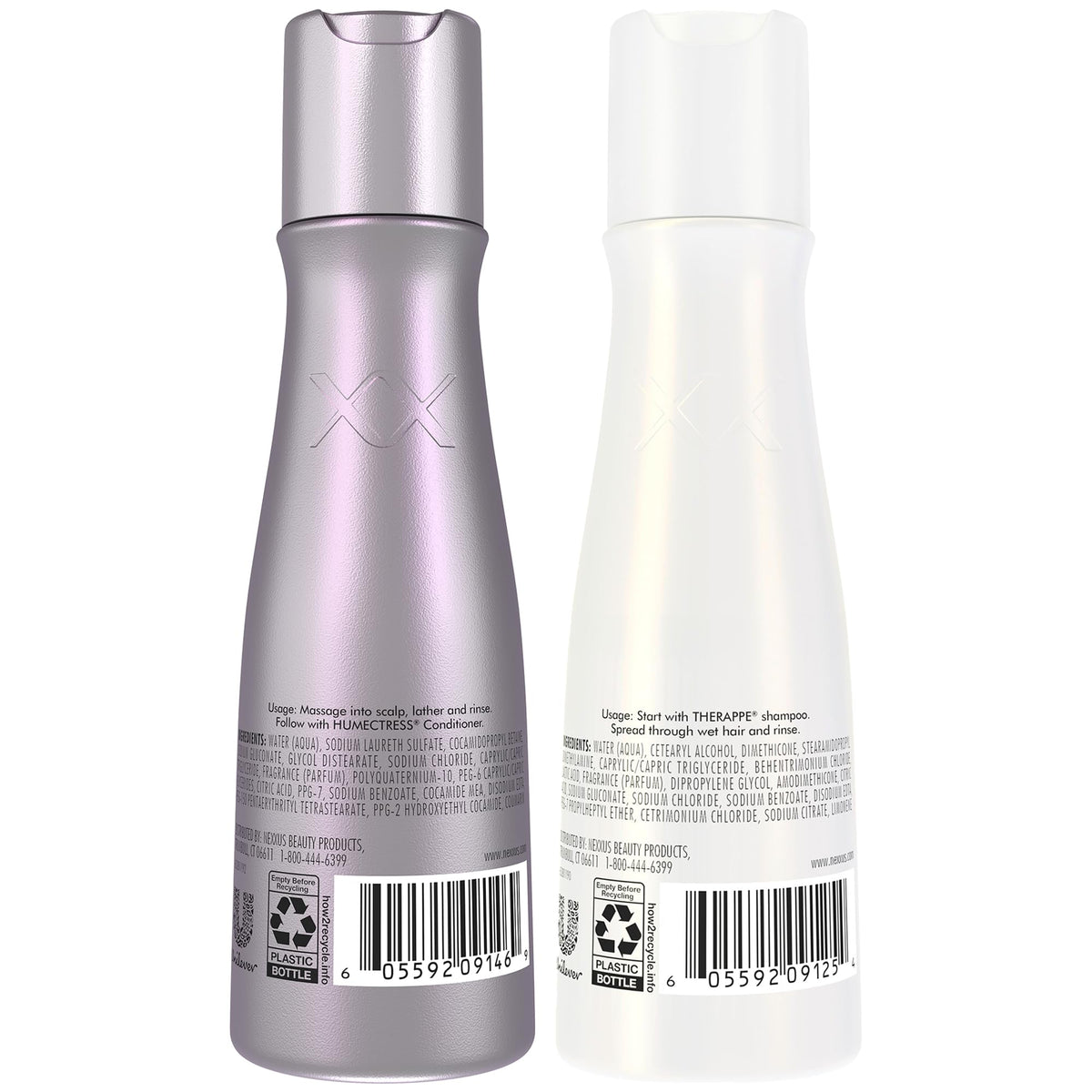 Nexxus Therappe Shampoo bottle side view, TSA-approved