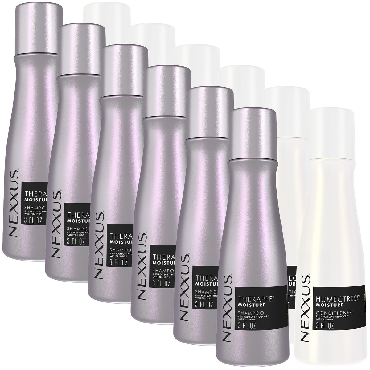 Nexxus Therappe Shampoo & Humectress Conditioner travel-size bottles front view