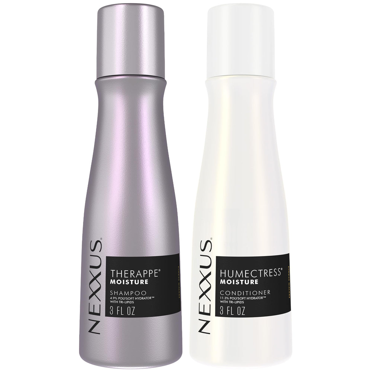 Nexxus Travel Shampoo and Conditioner Set front view, 3 oz each