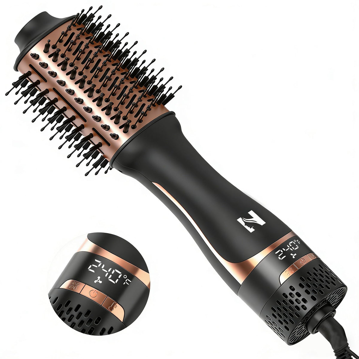 Nicebay Hair Dryer Brush front view with display screen