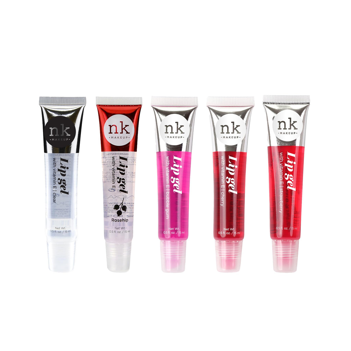 NICKA K Hydrating Lip Gel Set 5-Pack assorted colours front view