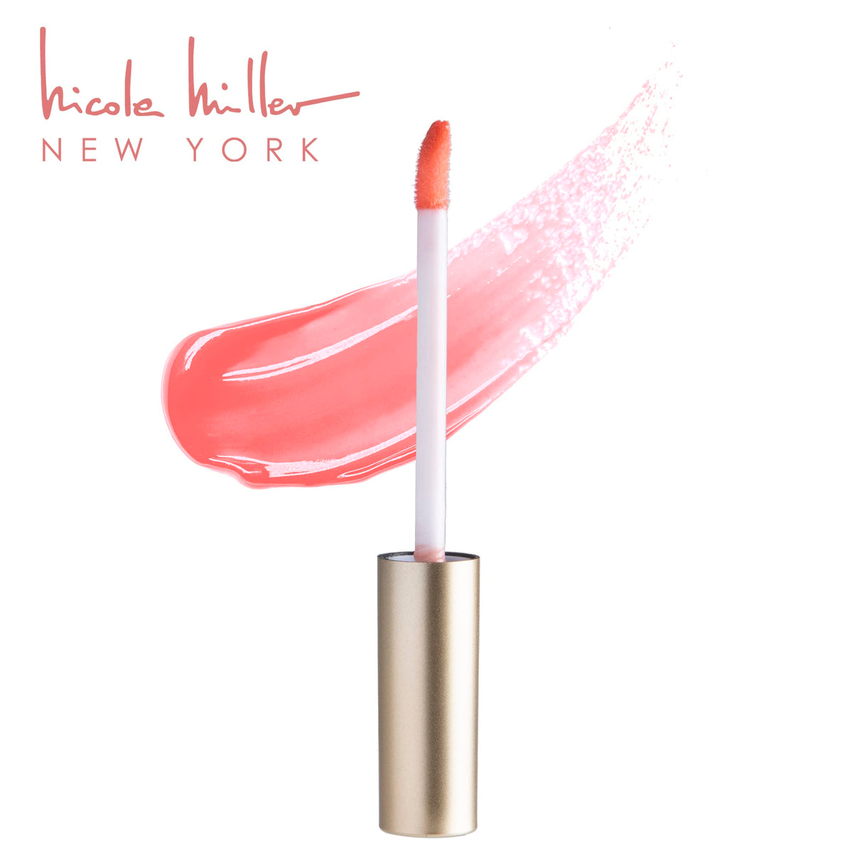 Nicole Miller Lip Gloss Collection packaging with vibrant colours
