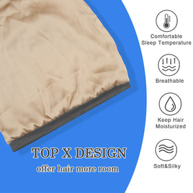 NICPOO silk bonnet worn by a person while sleeping