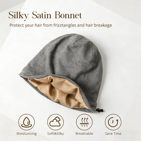 NICPOO Silk Satin Bonnet Hair Wrap adjustable strap detail