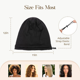 NICPOO Silk Satin Bonnet Hair Wrap inside lining close-up