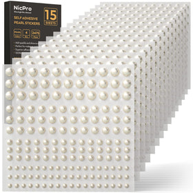 Nicpro 2475 PCS Pearl Stickers assorted sizes on display