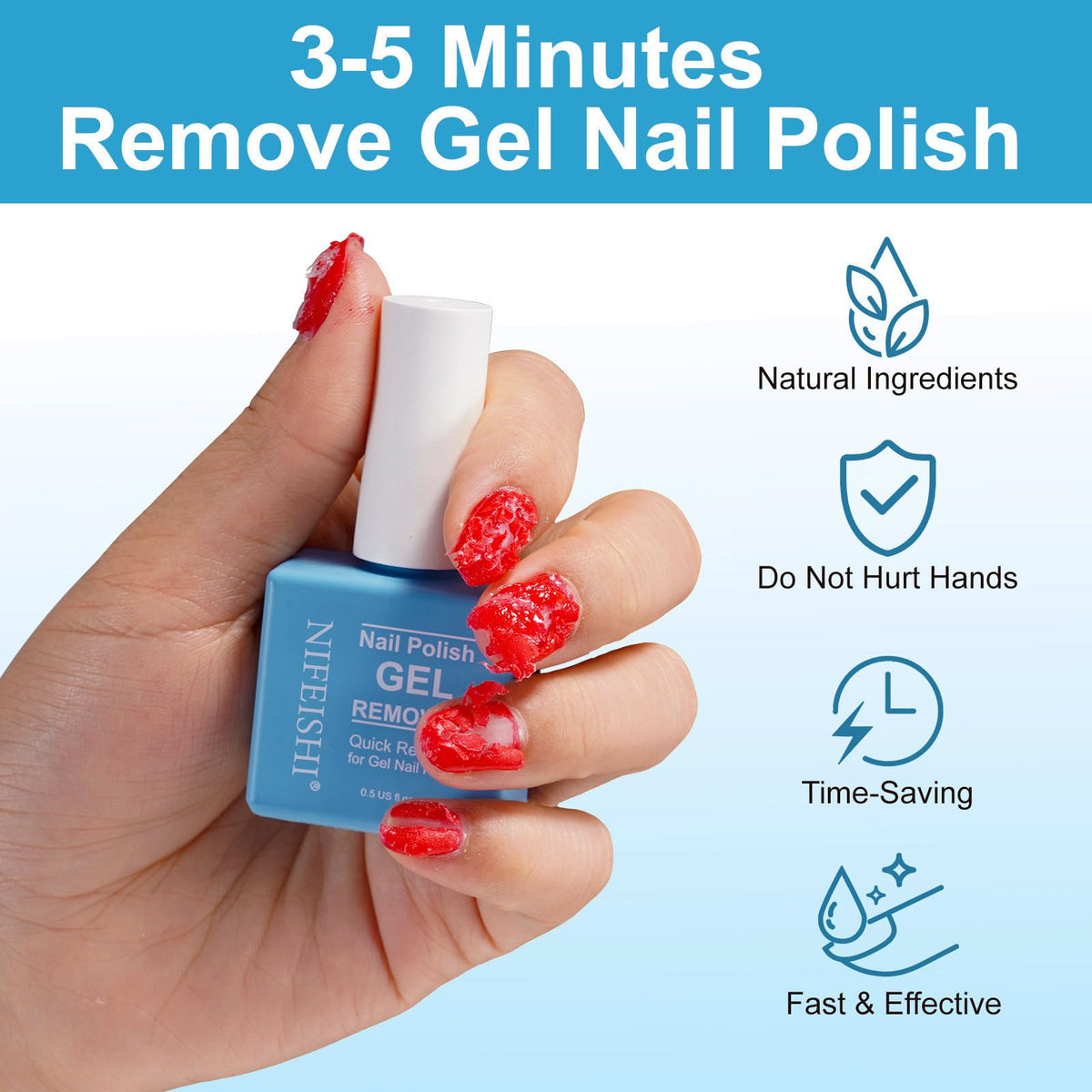 NIFEISHI Gel Nail Polish Remover 15ml bottle side view