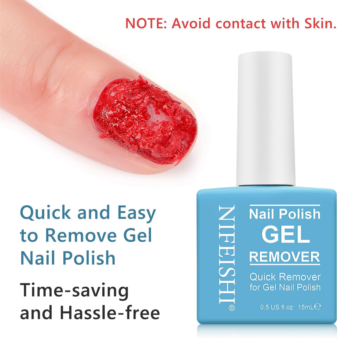 NIFEISHI Gel Nail Polish Remover 15ml with nail art supplies